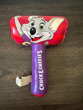 Chuck E Cheese Plush Whack-a-Mole Hammer Vinyl Mallet Soft Toy 10in 2018